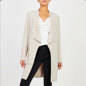 H Halston Longline Lightweight Drape Front Jacket